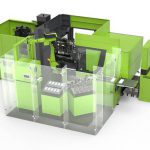 Engel, producción de series cortas, lotes pequeños, inyección de plásticos, piezas bicomponentes, cambios de insertos de molde, rápido, Engel, Fakima 2018, robot, sin columnas, inyectora, inject 4.0, industria 4.0